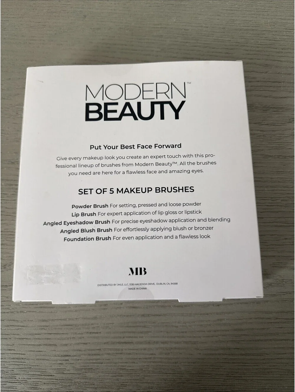MODERN BEAUTY White Makeup Brush Set - 5 Piece Brush Set